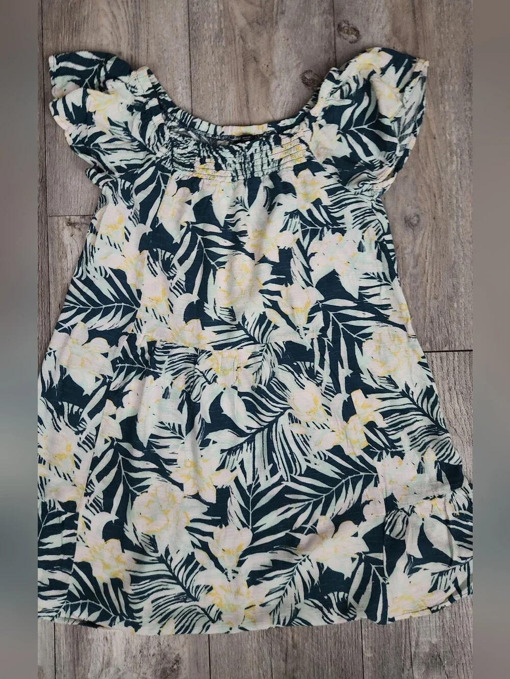 Art Class Floral Palm Leaf Pattern Dress
